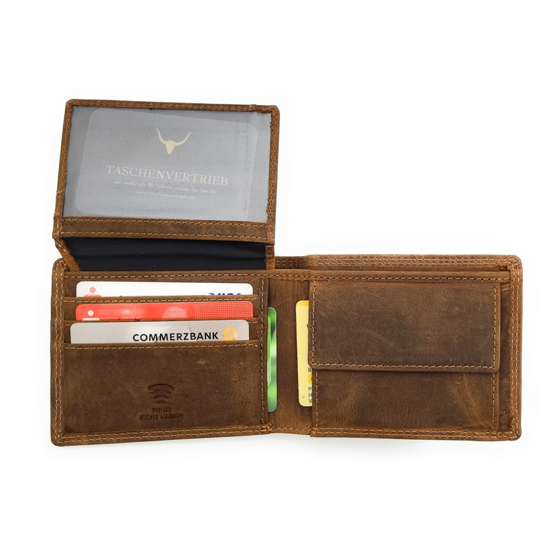 Lemasi Genuine Leather Wallet with RFID Protection Hunter Leather Wallet