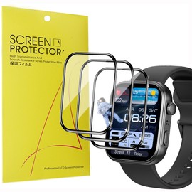 Blueshaweu Screen Protector Compatible with Tozo S6 Smartwatch 1.85 Inches, HD Clear Flexible TPU Screen Protector [Pack of 3] Compatible with TOZO S6 Smartwatch (Black)