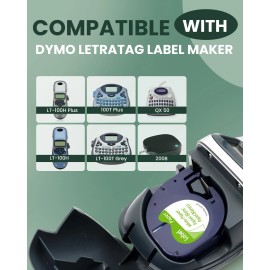 Label Kingdom 91330 Compatible Label Tape for Dymo LetraTag, 5-Pack