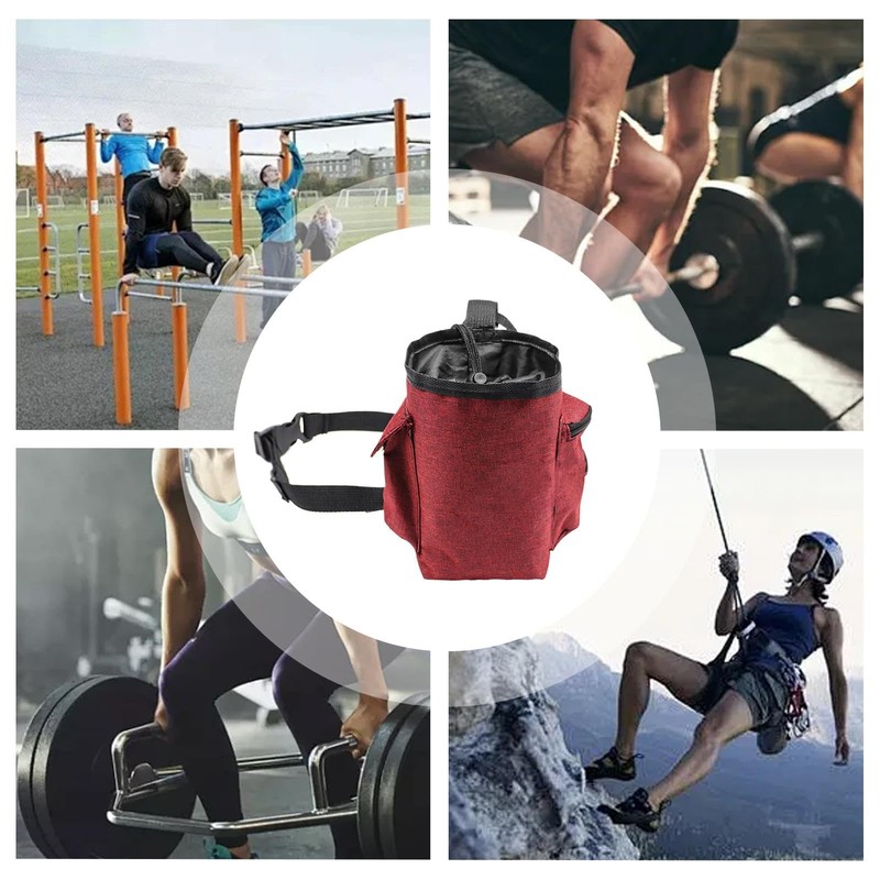 Bouldering Chalk Bag,Chalk Storage Organizer with Zippered Pocket and Adjustable