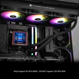 Thermalright FW360 Ultra ARGB Black CPU AIO Cooler,PC 360 Specification Water Cooler System,IPS LCD Screen with 480x480 Resolution,for AM5&Intel LGA1700/1851,High Performance Pump,2.88 in LCD Screen