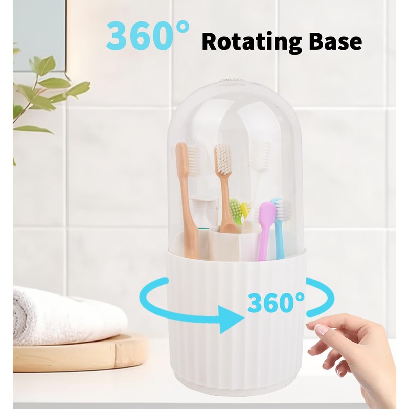OOXYG Large Capacity Toothbrushes and Toothpaste Holders with Removable Lid,
