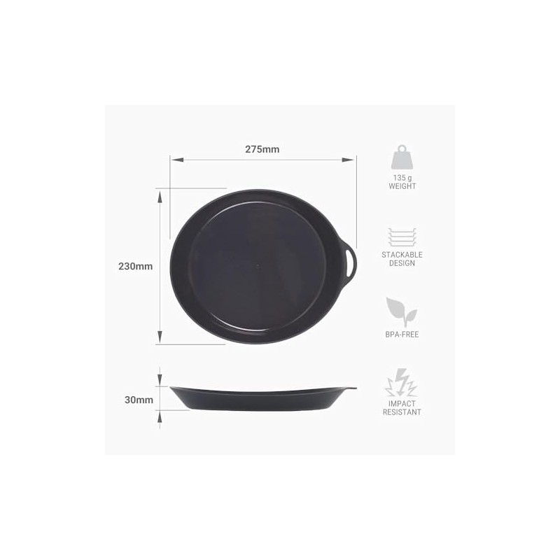 Lifeventure Ellipse Reusable Plate For Camping, Travel & Outdoor -