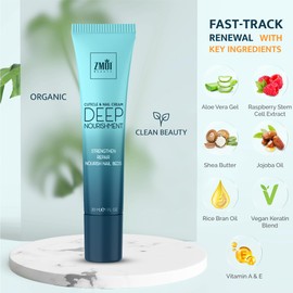 ZMOI Cuticle & Nail Cream Treament, Deep Nourishing - USA Made - Daily Repair Nail Care w/Organic Shea Butter, Jojoba Oil - Soften Cuticles, Strengthen Nails, Hydrating (1 Fl Oz/Pack of 1)