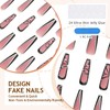 GlamRays Long Coffin Black Shiny Full Perimeter Acrylic Nails Extra