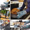OvenMitts set of2 with clearSilicone shell Nicedog printing cotton lining(Gray)