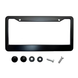 Muxkenper License Plate Frames Solid Aluminum License Plate Cover Holder Universal Car Frame for Man and Women with Screws (Black)