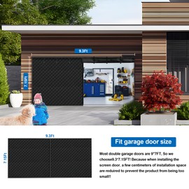Garage Door Screen for Winter，Garage Door Insulation Kit，Magnetic Thermal Insulated Door Curtain for Garage Door, Garage Insulated Door Curtain ， Weatherproof, Windproof, Soundproof(9 * 7Ft)