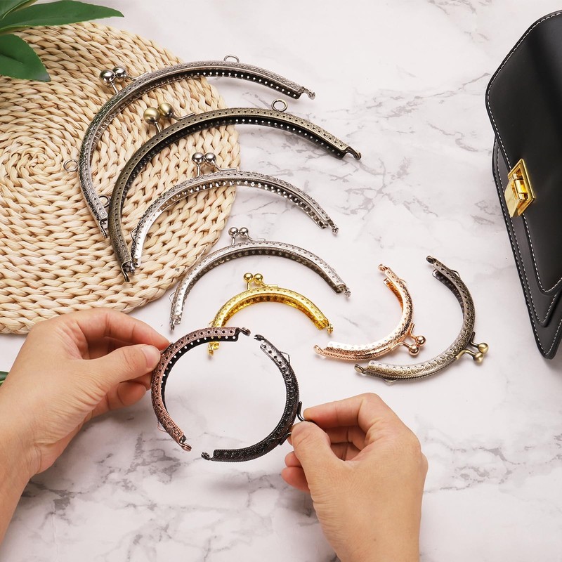 sourcing map 5 Pcs Metal Purse Frame, 10.5cm/4.1" Retro Arch