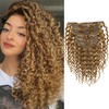 Loxxy Clip in Jerry Curly Human Hair Extensions #27 Blonde