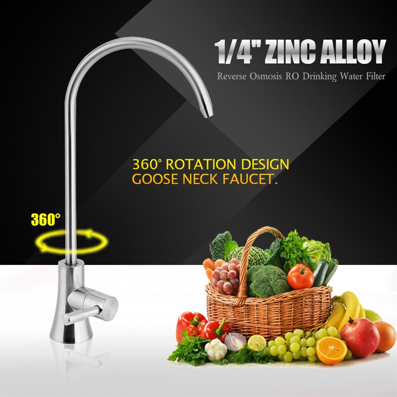 1/4'' Zinc Alloy Kitchen Faucet Tap Chrome Reverse Osmosis RO