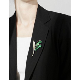 YYBONNIE - Broche de flores con circonita cúbica, diseño de ramo de flores con solapa, diseño floral, para mujeres y niñas, Cristal Metal Diamante de imitación, circonita cúbica