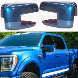 Torox 2022 2023 2024 2025 Ford F150 Mirror COVERS w/Turn Signal Hole B3 ATLAS BLUE