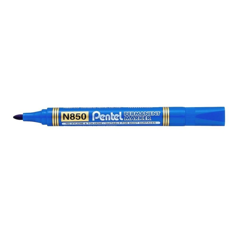 Pentel Set of 6 Permanent Markers N850 Conical Tip Blue