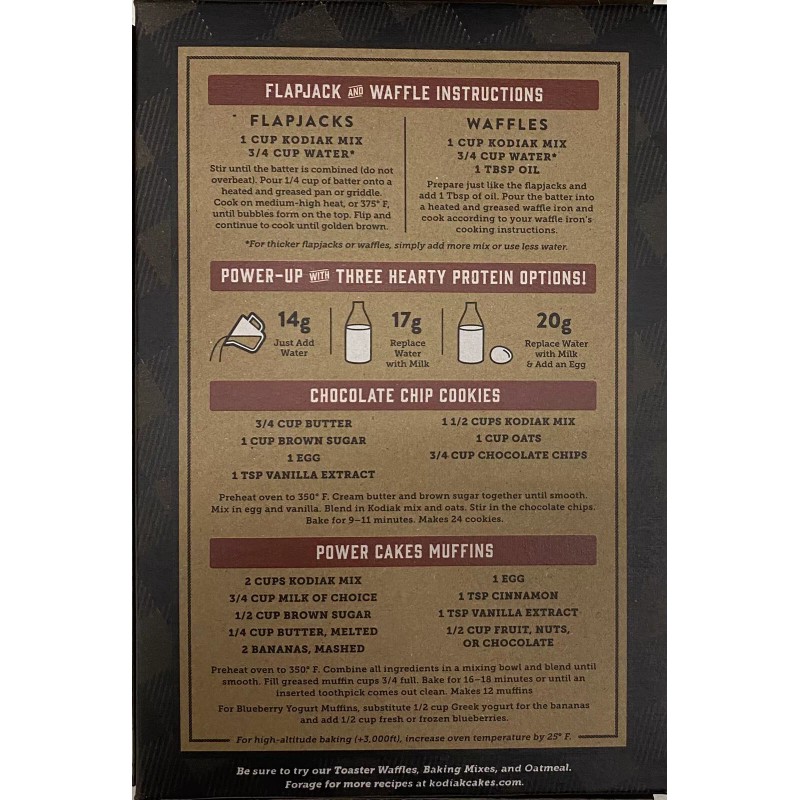 Kodiak Protein Power Cakes BUTTERMILK Pancake Flapjack & Waffle Mix