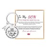 to My Son/Daughter Initial Keychain, Keychain Engraved with Warm Words
