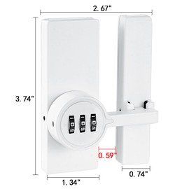 INIRET White 180 Degree Black Barn Door Lock,Mechanical Password Lock,3 Digit Password Keyless,Flip Latch with Combination,Protect Privacy,for Bedrooms,garages,Cabinets,Windows,Garden,and Bathroom