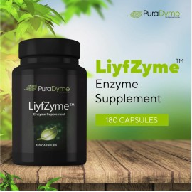 PuraDyme LiyfZyme Plant-Based Digestive Enzyme, Digestive Health Support 180 Cap