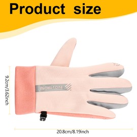 Lotsdonxia Winter warm touch screen gloves Anti-cold padded sports cycling gloves Suitable for outdoor, skiing, cycling, and other sports（Pink）