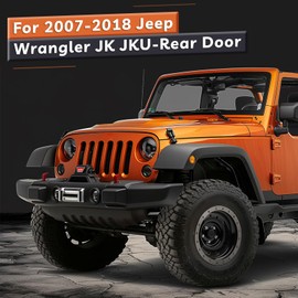 CALBEAU Metal Rear Door Storage Box Compatible with 2007-2018 Jeep Wrangler JK JKU 2/4 Doors, 2 Pack Rear Door Side Insert Organizer Pockets for Jeep Saggy Net Replacement