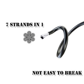 J Bryant Fitness Gym Replacement Cable Fitness Pulley Cable Thick 0.2inch/5mm Heavy Duty Steel Wire Rope for Home Gym Cable Pulley Attachments Machine Accessories (Type-A, 24")