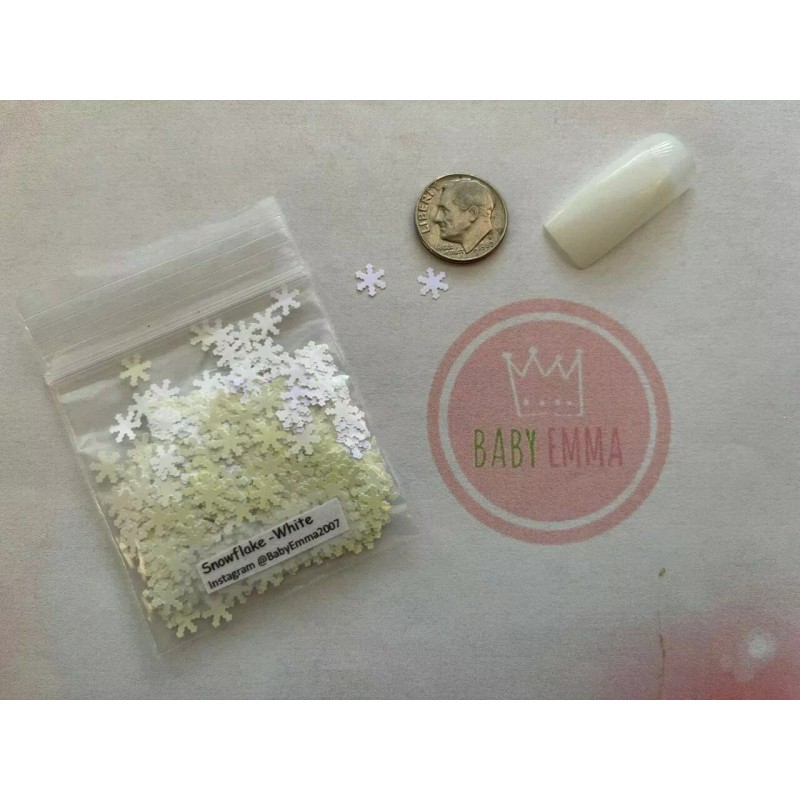 Baby Emma 2007 Winter Snow White Snowflake shape Glitter(Silver