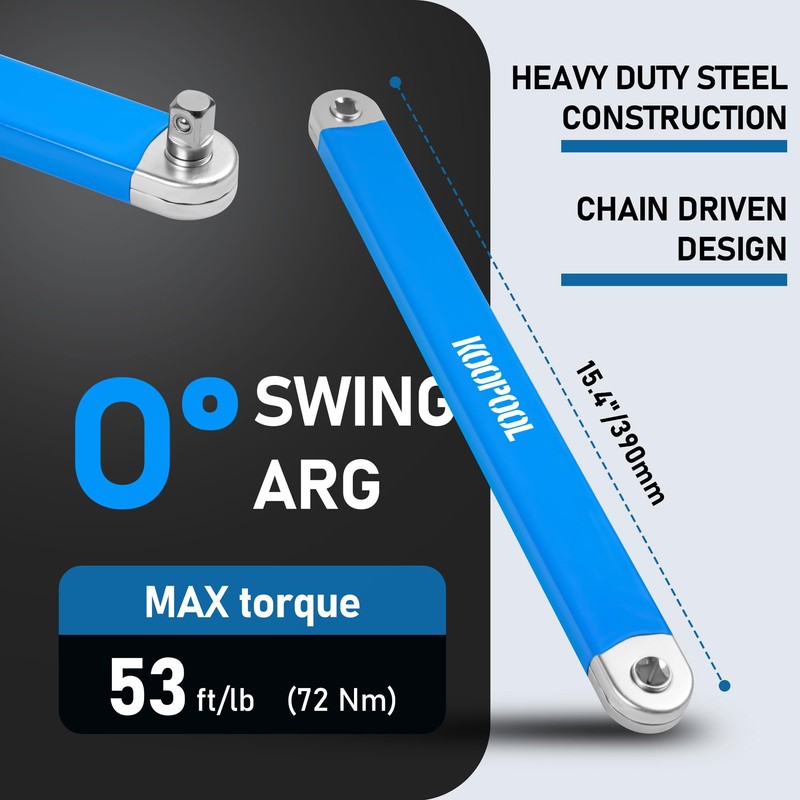 KOOPOOL Impact Ready Offset Extension Wrench, Tight Reach Extension Wrench