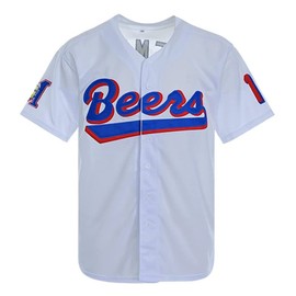 Rainbow Hawk Men's #17 Doug Remer Jersey Beers Movie Baseball Jersey (XL) White