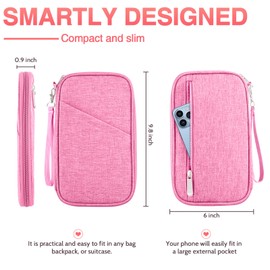 Passport Holder Family, Women RFID Blocking Passport Wallet, Travel Document Organizer for Wallets, Waterproof Passport Holders Bag for Men Traveling, Credit Cards Case