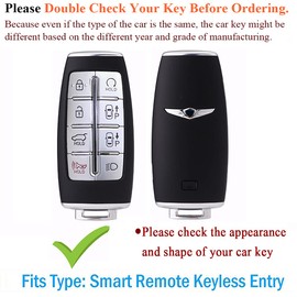 SANRILY 8 Button Leather Key Fob Cover for Genesis GV80 2021 2022 G80 Keyless Entry Full Protection Remote Smart Key Case Shell with Keychains Brown