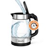 KRUPS 1.7L Glass Electric Kettle: Fast-Boiling 1500W with LED Indicator,