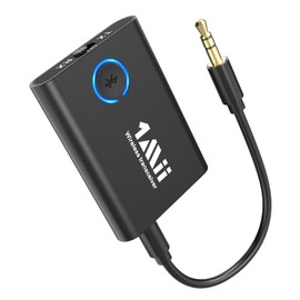1Mii Bluetooth 5.3 Transmitter & Receiver(Receiver + Transmitter) aptX Adaptive/aptX HD/aptX Low Latency / AAC 3.5mm Earphone Jack Bluetooth Audio Transmitter for TV/Car/Home