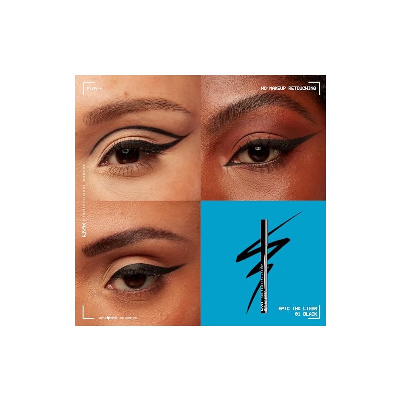 NYX PROFESSIONAL MAKEUP Epic Ink Liner Waterproof Liquid Eyeliner, Black,
