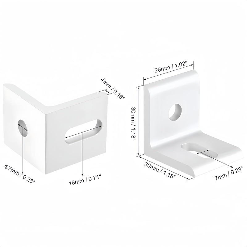 Boxonly 30mm x 30mm x 26mm L Corner Brace Shape