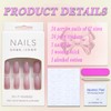 Press on Nails Medium Square MABKJLF French Tip Fake Nails