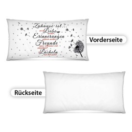 PR Print Royal XXL Decorative Cushion with Saying Zuhause ist Liebe – 80 x 40 cm / Gift Idea / Living / Decoration / Family / Head Cushion - Includes Cushion Filling