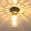 Volcode 12V Hammered Glass Ceiling Light for RV, Flush Mount
