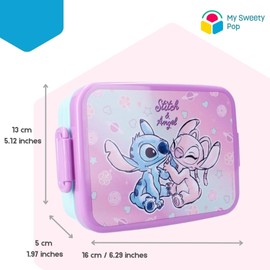 My sweety pop - Lunch Box - Lunch Box - Stitch - for Children - Crib - Nursery - School - Holiday - Meal - 16 cm - for Girls - Blue - Gift Idea