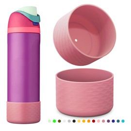 yoelike 2 PCS Silicone Water Bottle Boot for Owala, Anti-Slip Protective Sleeve for FreeSip/Twist/Flip, Watter Bottle Accessories, Bottom Bumper Cover, Dishwasher Safe, BPA Free (Wave)