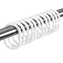 AooHome Shower Curtain Hooks Thick Window Curtain Hooks Curtain Rings Shower Curtain Rings White Curtain Rings Bath Curtain Rings Bath Curtain Hooks Rings Bath Supplies