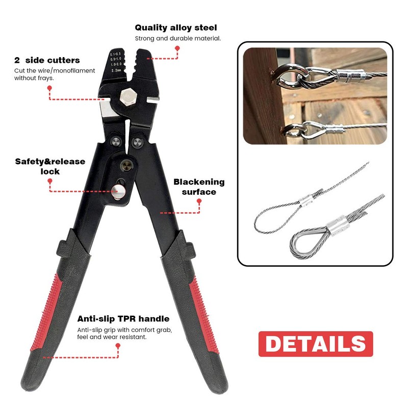 Sanuke Wire Rope Crimp Kit with 100ft 1/16 304 Stainless