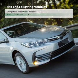 YHTAUTO Fog Light Cover Fits Mazda CX-3 2016-2022 Front Bumper Fog Light Bezel Trim Left Driver & Right Passenger Side