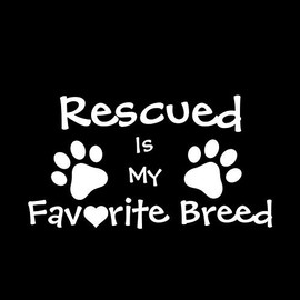 Rescue is My Favorite Breed Paw Print NOK Decal Vinyl Sticker |Cars Trucks Vans Walls Laptop|White|5.5 x 4.0 in|NOK486