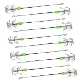RiNan. Squid Hooks, Fishing Tackle Aori Yayen Squid Squid Squid Noctilucent Balls, 5.9 inches (15 cm), 0.3 oz (9 g), Set of 10