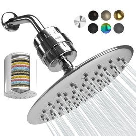 SparkPod High Pressure Shower Filter Head -Water Filter Suitable for People with Dry Hair, Skin & Scalp, 9.5" Shower Head with Enhanced Formula Filter Reduces Chlorine (Luxury Polished Chrome)