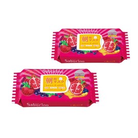 Saborino Eyebrow Sheets, Highly Moisturizing Type of Ripe Fruits, Mixed Berry Scent, 28 Sheets x 2 Packs