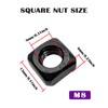 M8 Square Nuts,Black 304 Stainless Steel Square Nuts,Durable Fasteners for