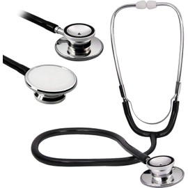 Valuemed Pro Double Dual Head Black Tube Stethoscope Doctor Nurse EMT Vet Medical Health Care (Black)