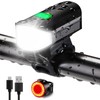 Bike Lights Set 1500LM USB Rechargeable Bicycle Headlight & Tail