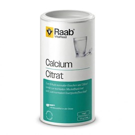Raab Calcium Citrate Powder (160 g) - Organic Form without Additives - Supports Bones, Muscles & Energy Metabolism - With Measuring Spoon - Quality from Germany
